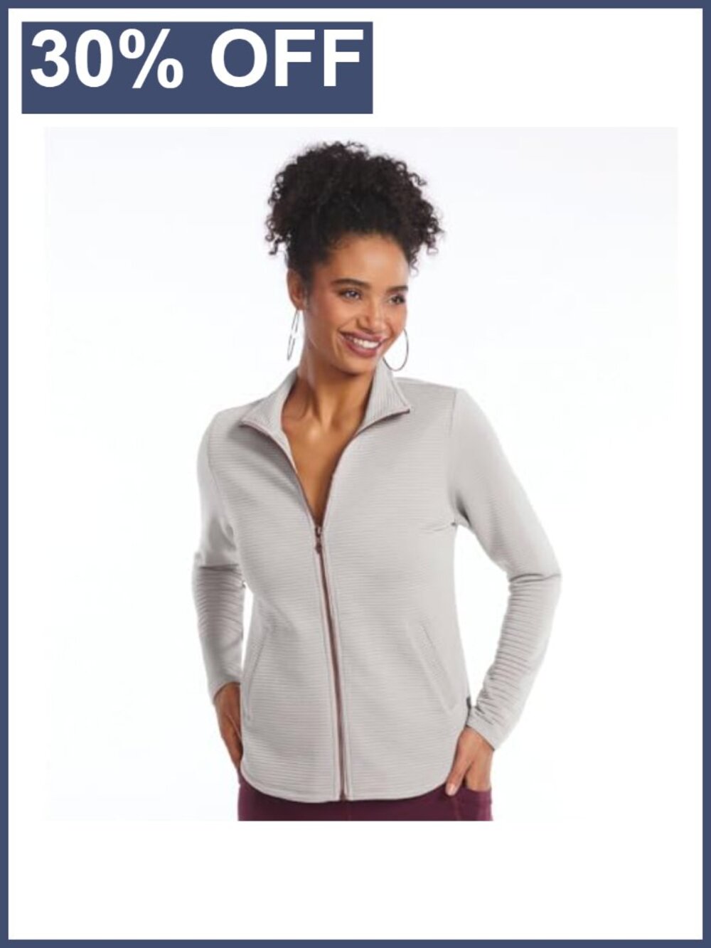 Quilted Scoop Hem Jacket Welt Pockets Fall Casual
